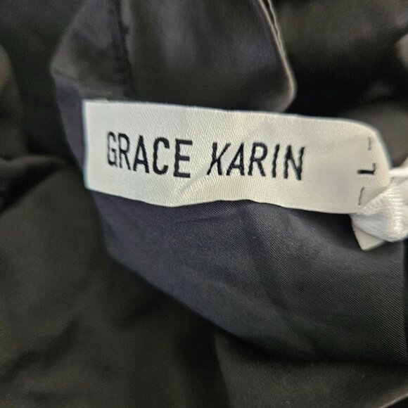 Grace Karin Womens One Shoulder Wrap Satin Cocktail Party Dress Size Large Sexy - Picture 11 of 12